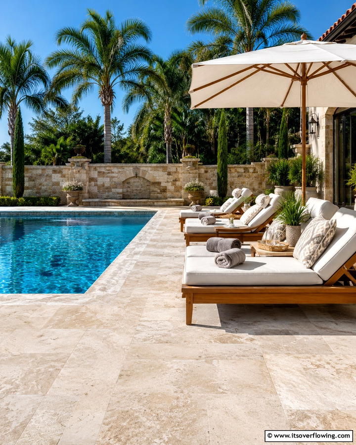 Travertine Tiles - 25 Patio Tile Ideas to Upgrade Your Outdoor Flooring