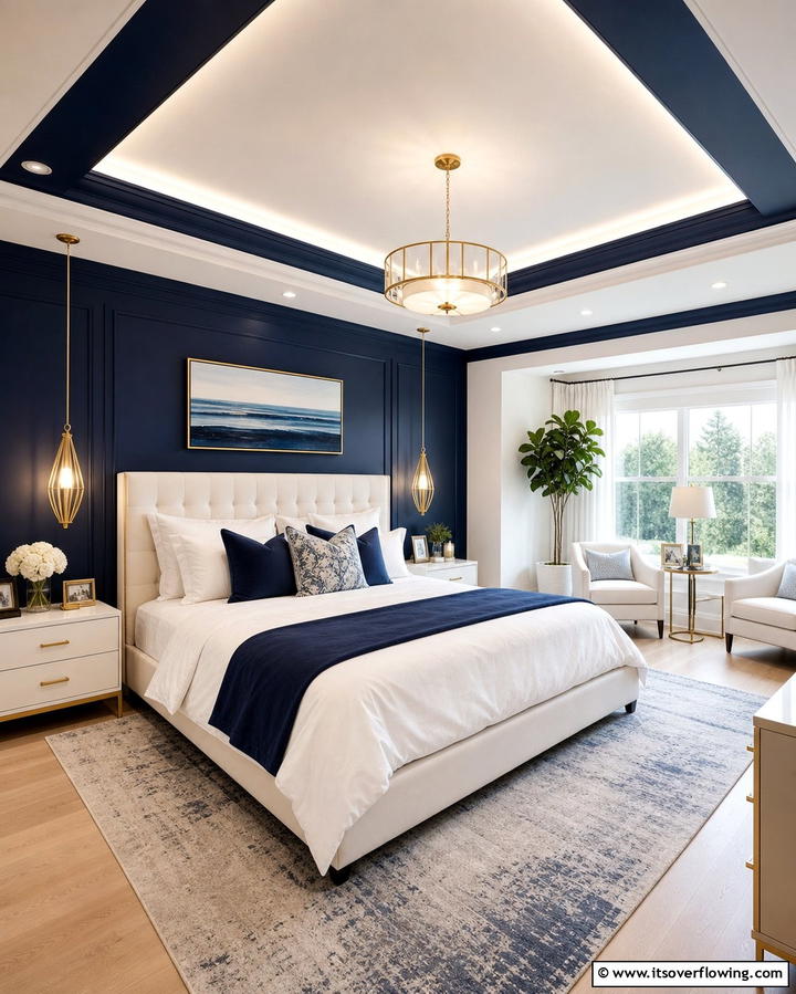Tray Ceiling with Contrasting Trim - 25 Elegant Ceiling Trim Ideas to Elevate Your Home