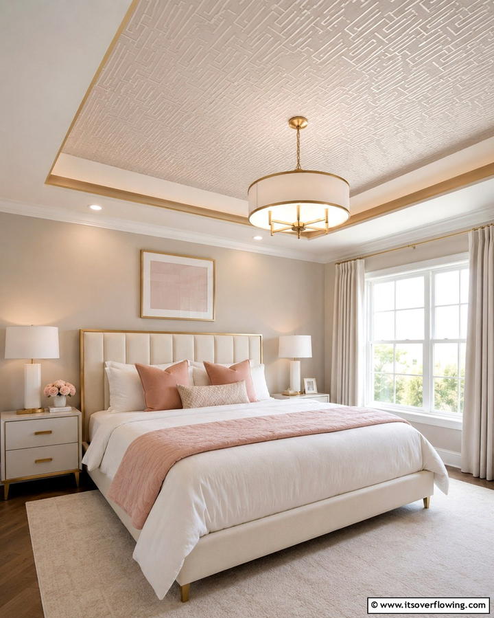 Tray Ceiling with Wallpaper - 25 Tray Ceiling Ideas to Elevate Your Room’s Design