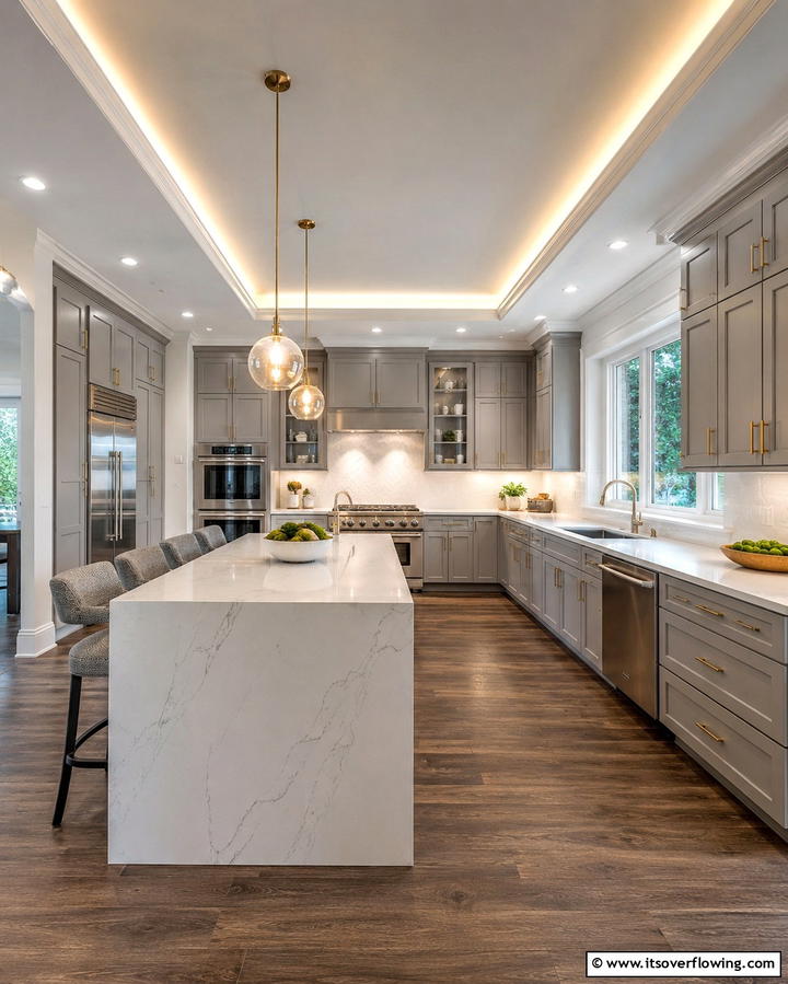 Tray Ceilings for Subtle Sophistication - 25 Beautiful Kitchen Ceiling Ideas to Elevate Your Space