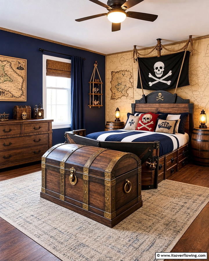 Treasure Chest Storage - 20 Pirate-Themed Bedroom Ideas for Adventurous Kids