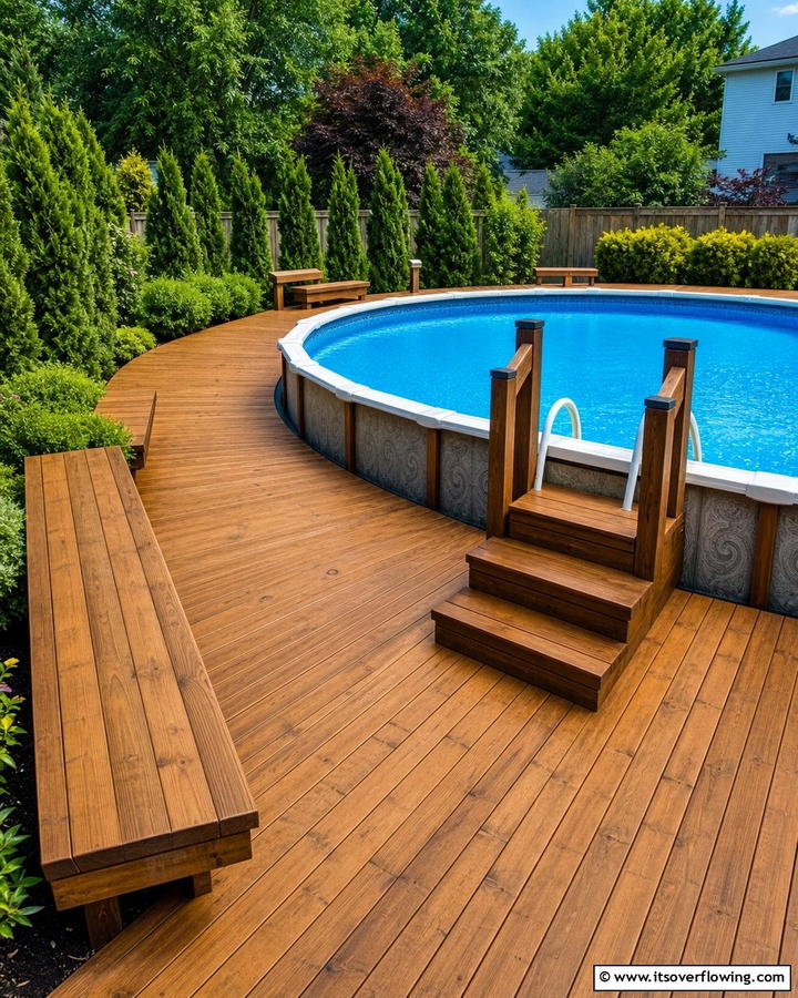 Treated Lumber Walkway - 20 Above Ground Pool Walkway Ideas for Safety