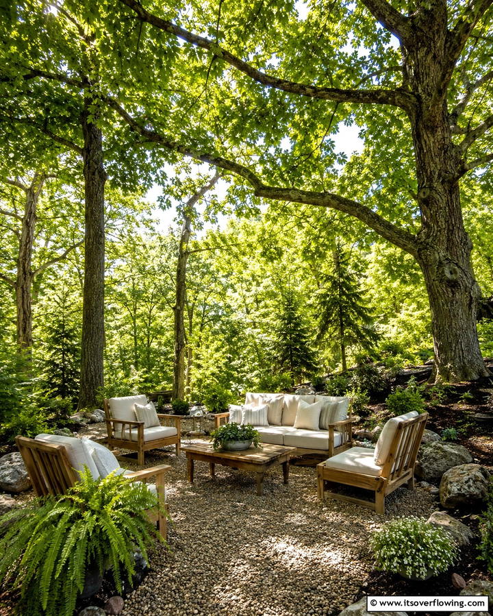 Tree Canopy Seating Area - 25 Shady Garden Ideas for Lush, Cool Spaces