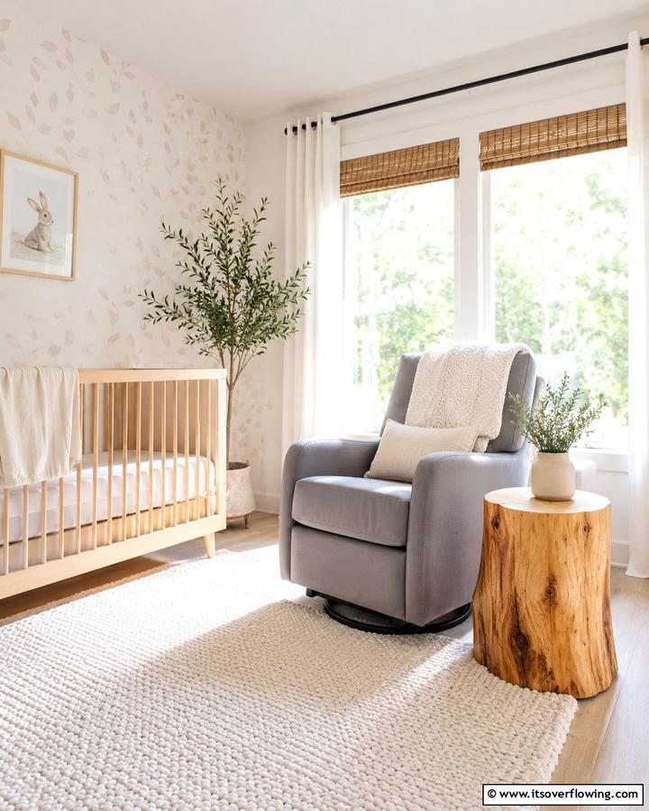 Tree Stump Side Table - 25 Woodland Nursery Ideas for a Nature-Inspired Room