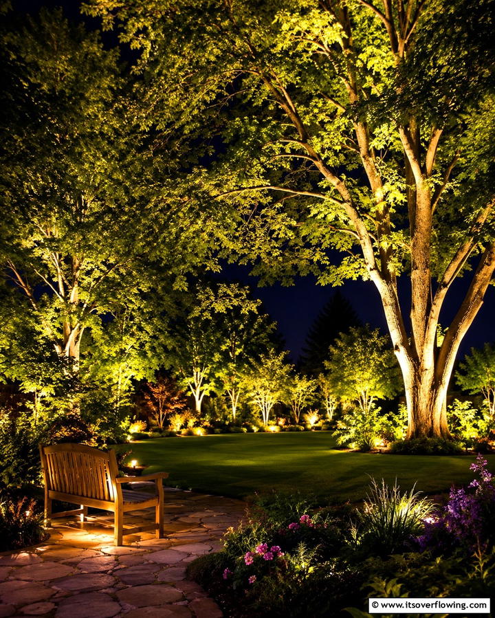 Tree Uplighting for Dramatic Effects - 25 Backyard Lighting Ideas to Illuminate Your Outdoor Space