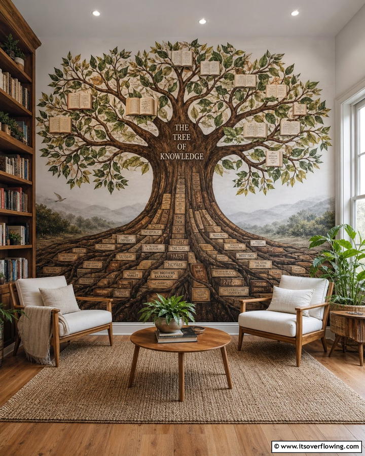 Tree of Knowledge - 20 Library Murals to Inspire Your Next Home Project