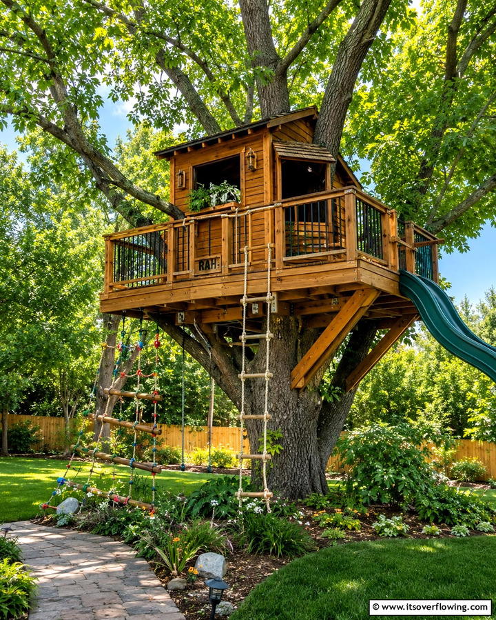 Treehouse HideawayExact - 25 Backyard Ideas for Kids to Create Fun Outdoor Spaces