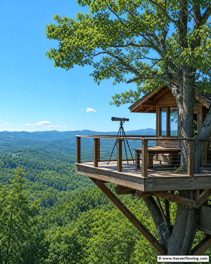 Treehouse with Observation Deck - 25 Tree House Ideas for Magical Outdoor Adventures