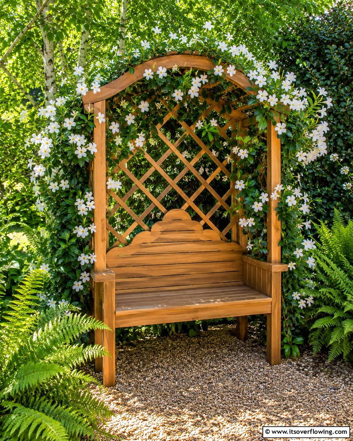 Trellis Bench Combo - 25 Trellis Ideas to Enhance Your Garden Aesthetics