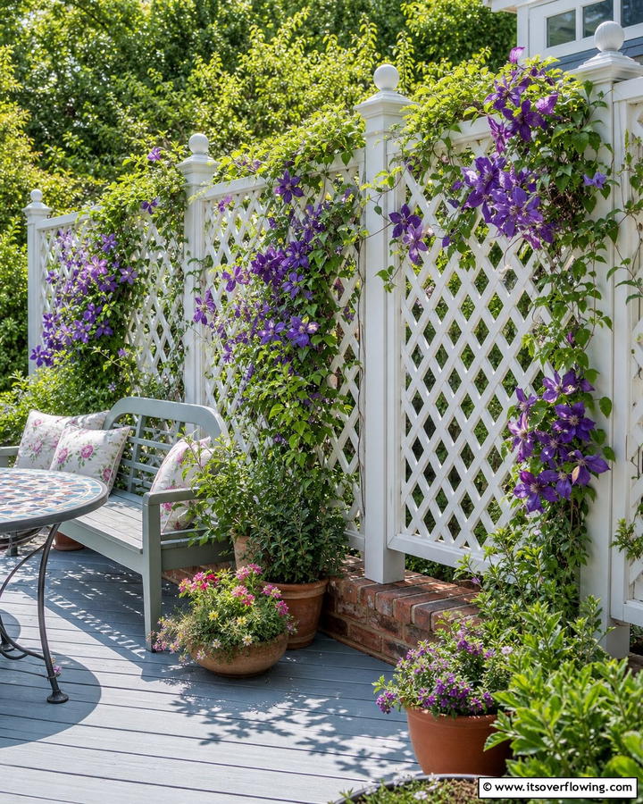 Trellis Privacy Wall - 20 Deck With Privacy Wall Ideas for Cozy Spaces