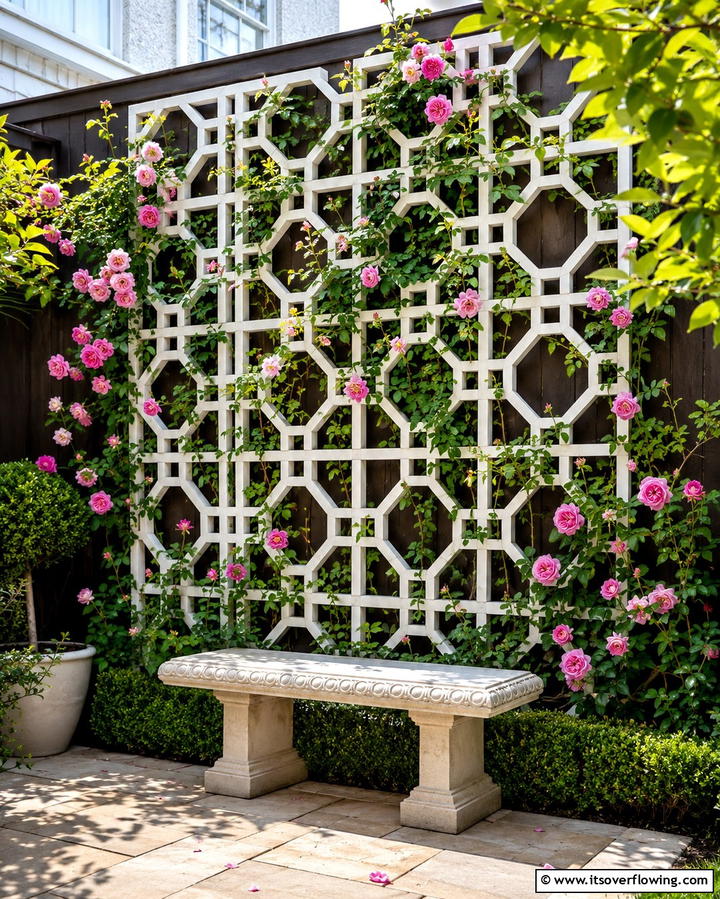 Trellis Walls for Vertical Charm - 30 Space-Saving Townhouse Backyard Design Ideas