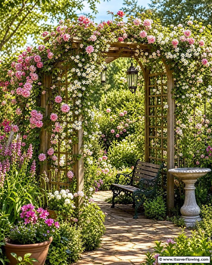 Trellis with Climbing Vines Divider - 30 Garden Divider Ideas for Functional Outdoor Spaces