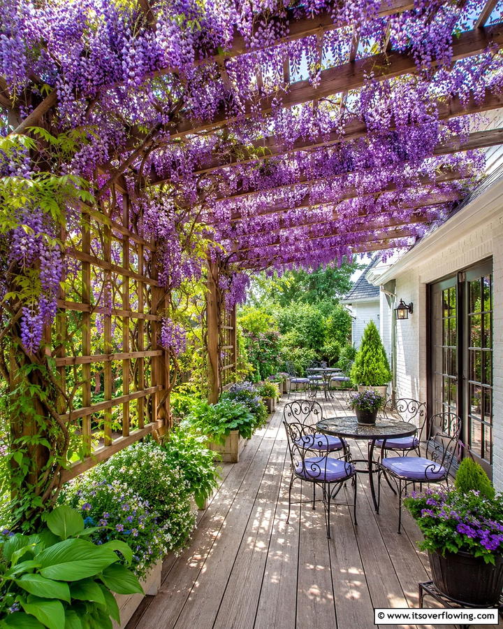 Trellis with Vines for Natural Beauty - 30 Partially Covered Deck Ideas for Flexible Outdoor Living