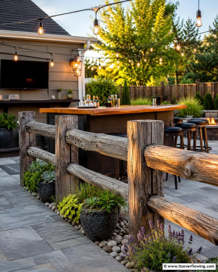 Trendy DIY Outdoor Bar Divider - 30 Split Rail Fence Ideas for Rustic Outdoor Boundaries