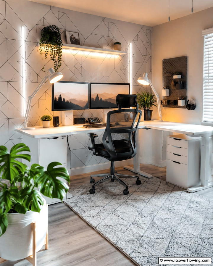Trendy Home Office Vibes - 30 Aesthetic Room Ideas With LED Lights for Vibes