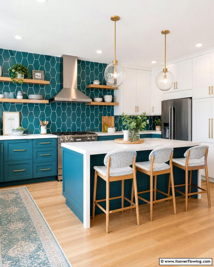 Trendy Teal Tones - 21 Kitchen Color Ideas to Refresh Your Cooking Space