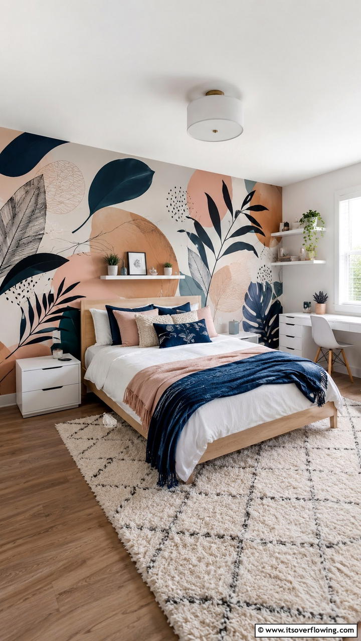 Trendy Wall Murals - 21 Modern Teen Bedroom Ideas for Functional and Stylish Spaces
