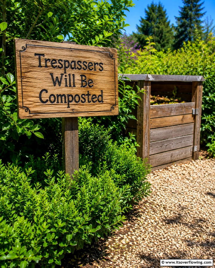 Trespassers Will Be Composted - 25 Funny Garden Sign Ideas to Add Humor to Your Yard