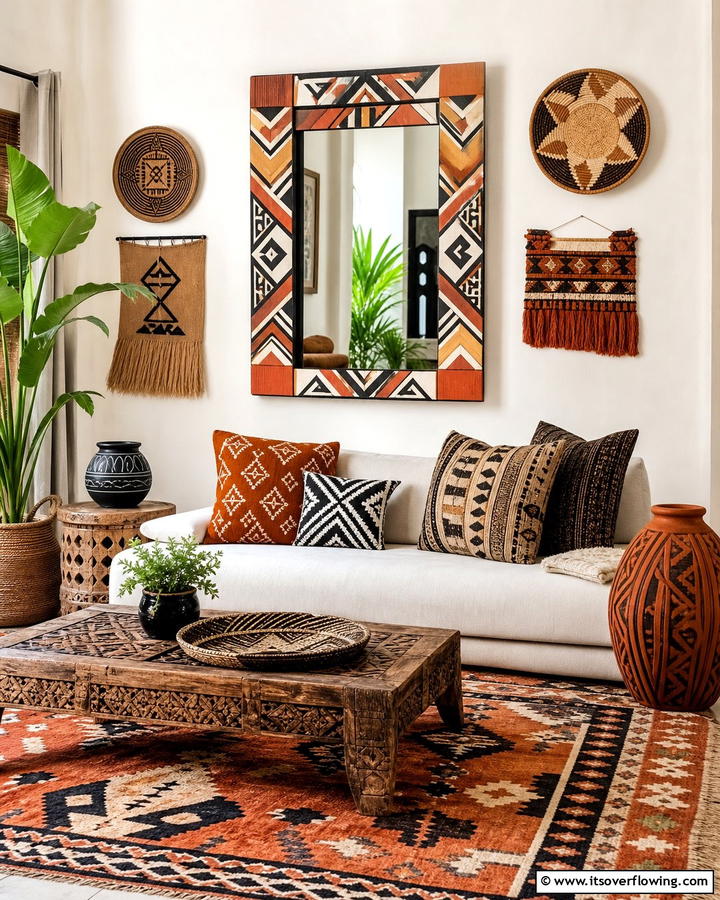 Tribal and Ethnic Patterns - 20 Mirror Painting Ideas to Add Art to Your Walls