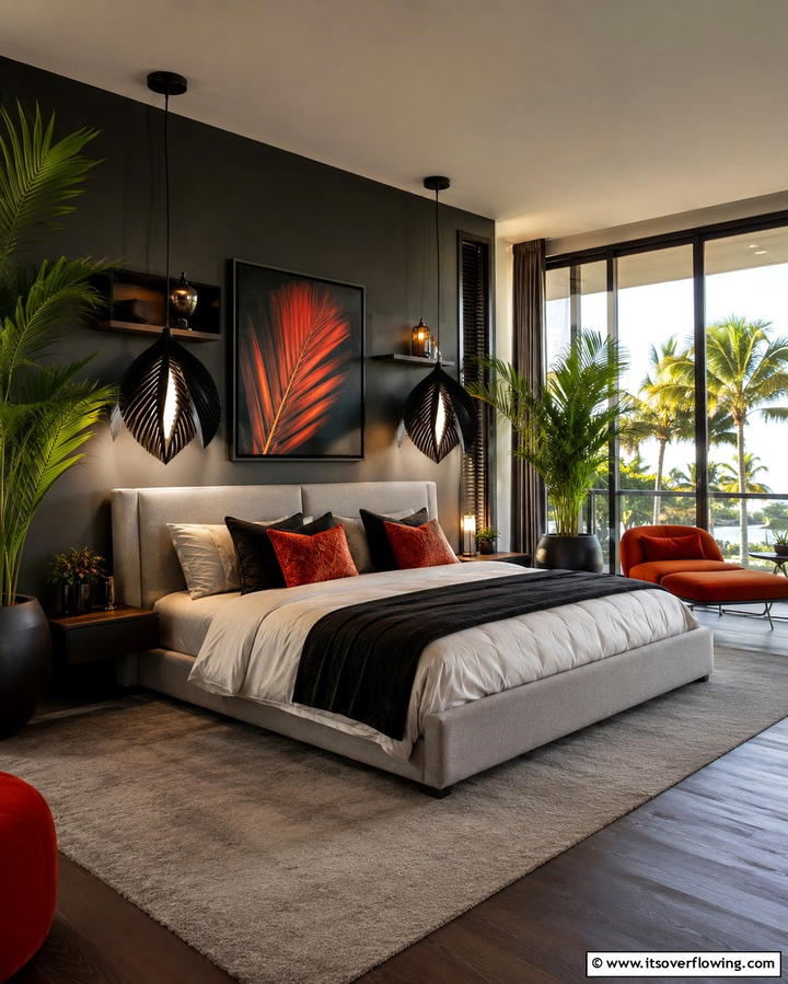 Tropical Accent Lighting - 30 Jungle-Themed Bedroom Ideas- Wild & Whimsical Decor