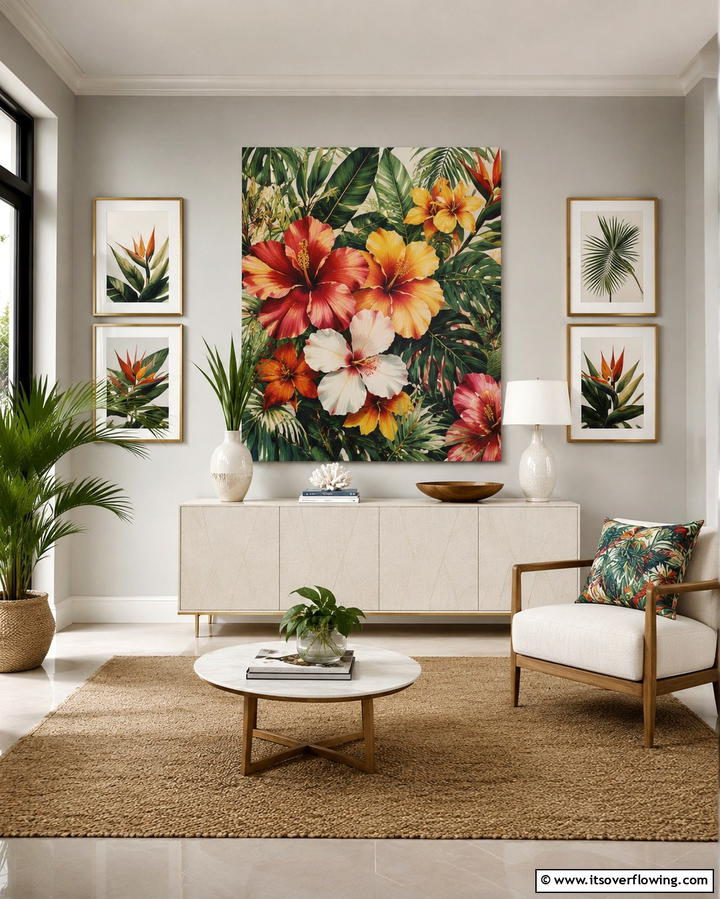 Tropical Art PiecesExact - 25 Tropical Living Room Ideas for a Vibrant Space