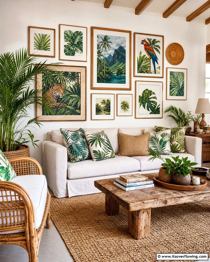 Tropical Artwork - 20 Bohemian Tropical Decor Ideas for a Vibrant Home
