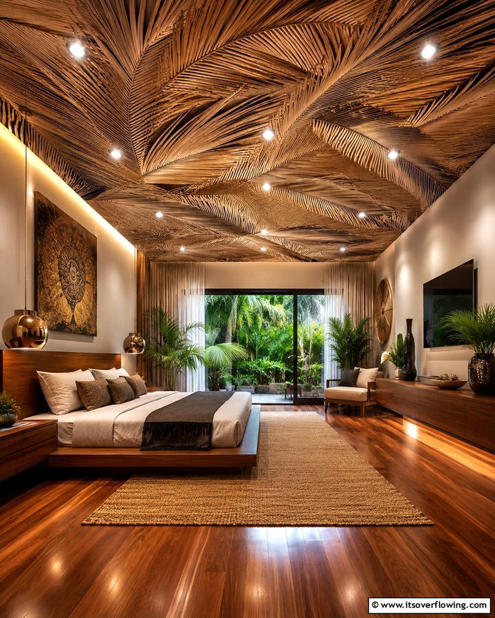 Tropical Ceiling Installations - 30 Jungle-Themed Bedroom Ideas- Wild & Whimsical Decor