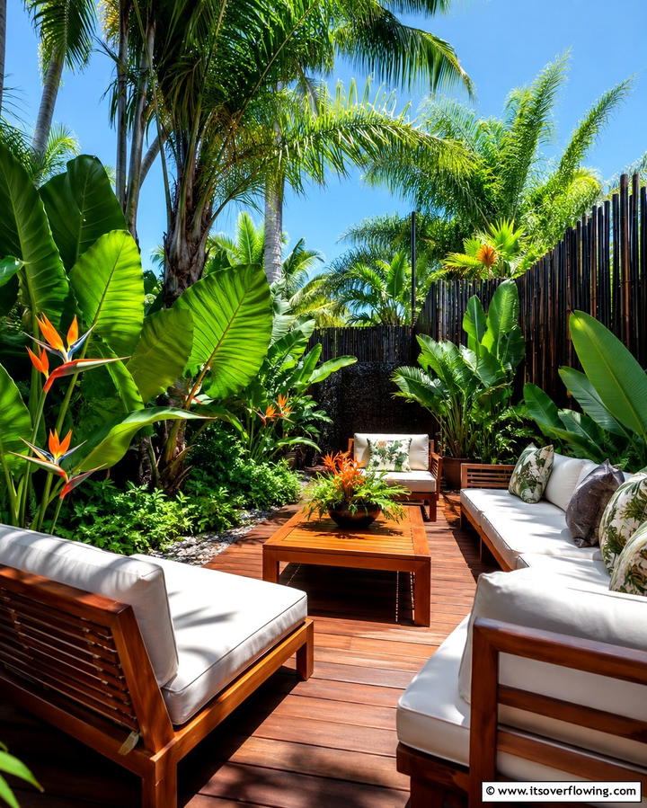Tropical Deck Escape - 30 Deck Decorating Ideas with Plants for Lush Outdoor Living