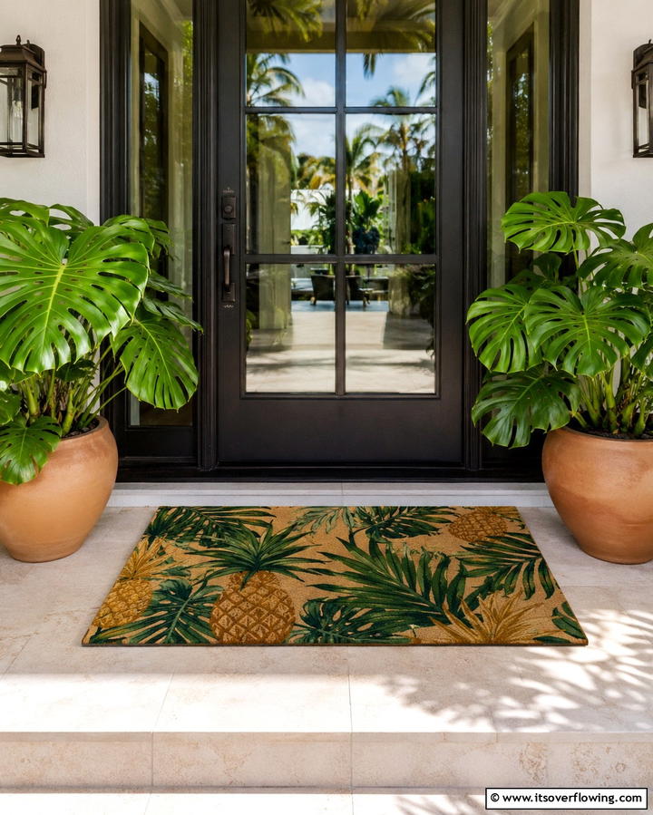 Tropical Door Mats - 25 Summer Front Door Decor Ideas to Welcome the Season