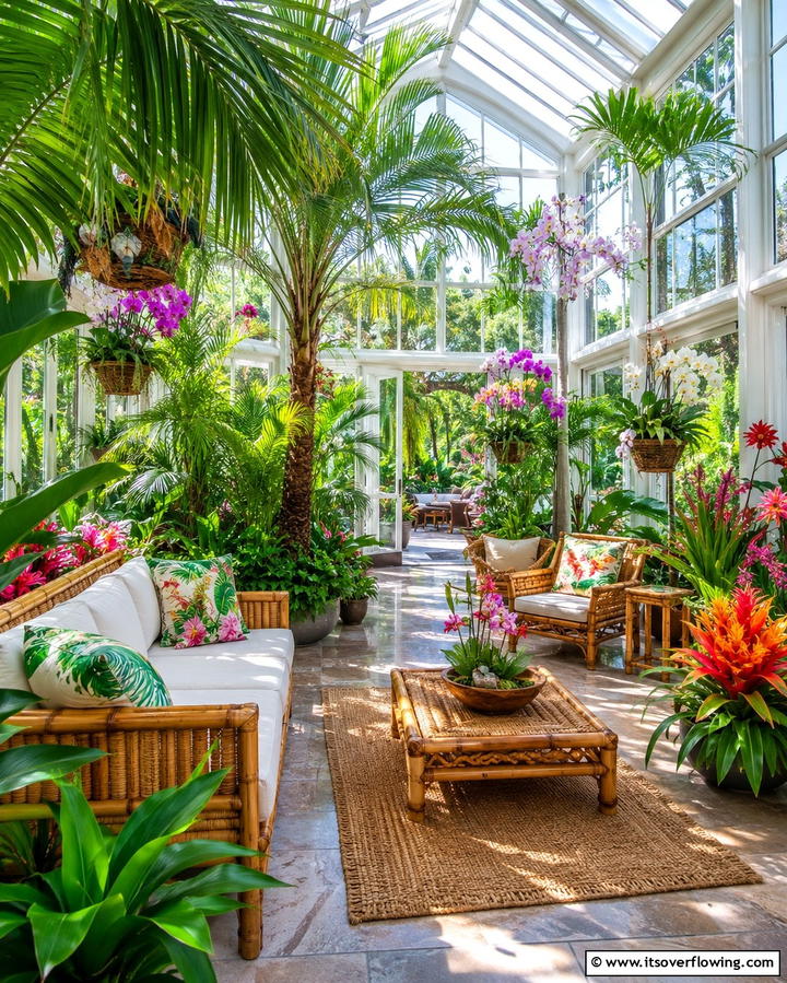 Tropical Escape Theme - 25 Greenhouse Room Ideas for a Plant Lover’s Paradise
