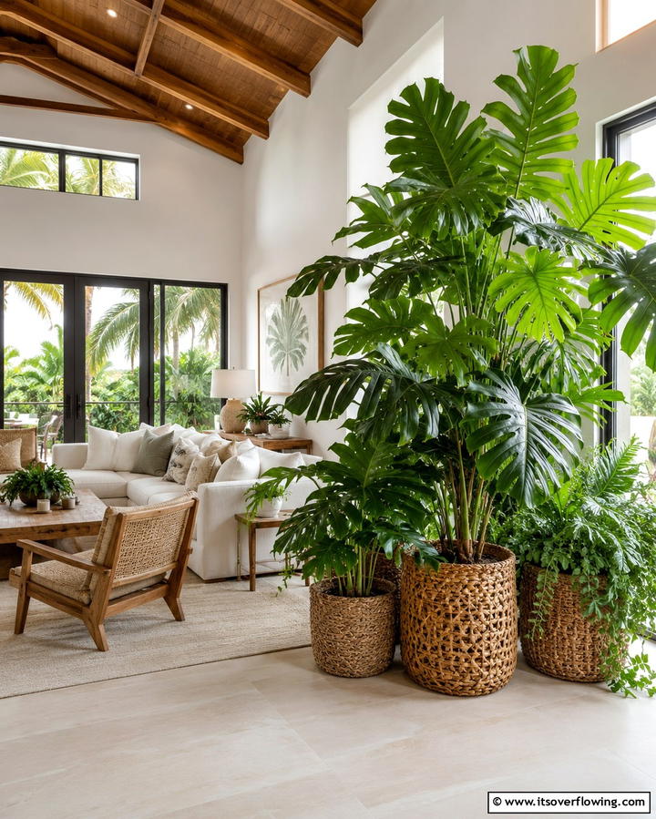 Tropical Foliage Cluster - 25 Potted Plant Arrangement Ideas for Stylish Decor