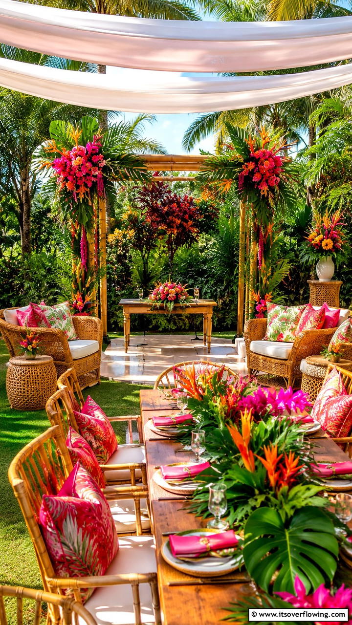 Tropical Garden Oasis Wedding - 30 Garden Wedding Ideas- Enchanting Outdoor Celebration Themes