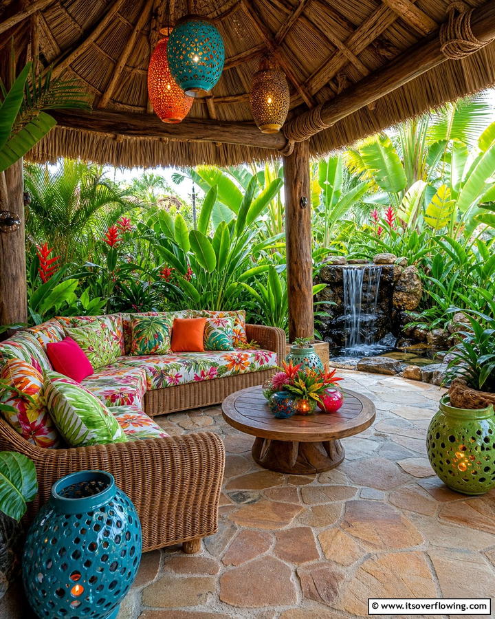 Tropical Hideaway Retreat - 21 Covered Patio Ideas for All-Weather Outdoor Living