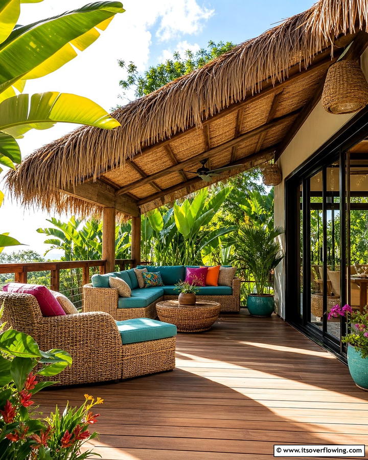 Tropical Inspired Oasis - 25 Shed Roof Porch Design Ideas for Cozy Spaces