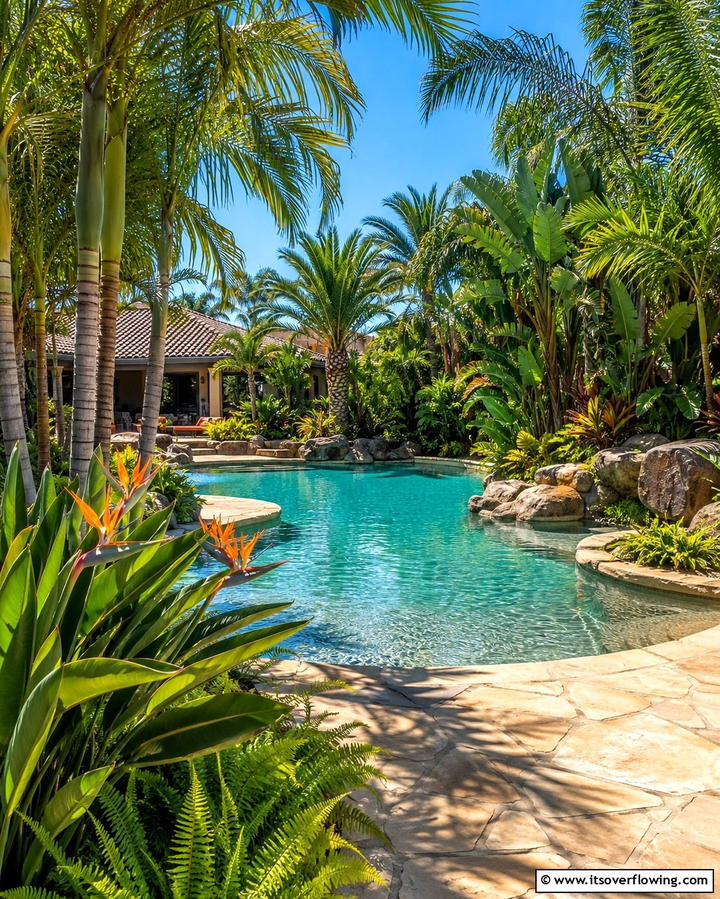 Tropical Landscaping Around the Pool - 25 Lagoon Pool Design Ideas for a Tropical Backyard Retreat