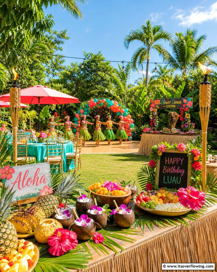 Tropical Luau Party - 25 Backyard Birthday Party Ideas for Unforgettable Celebrations