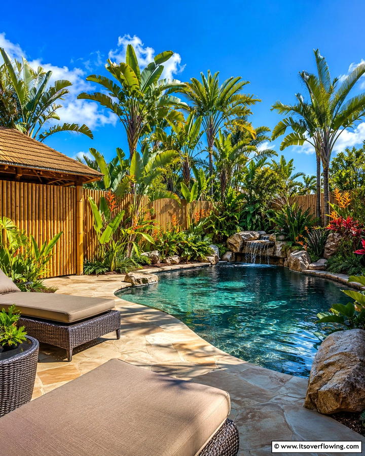 Tropical Oasis Design - 25 Semi Inground Pool Ideas for a Stunning Backyard