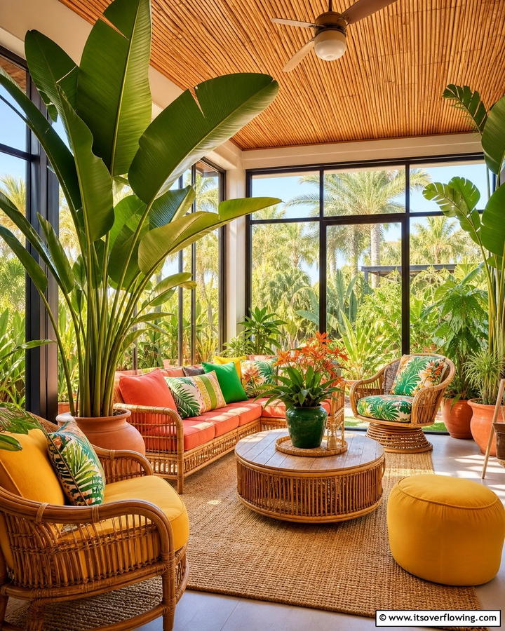 Tropical Oasis Sunroom - 21 Bright Sunroom Ideas to Enjoy Natural Light Year-Round