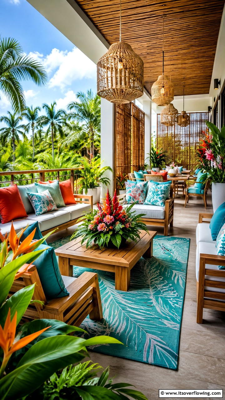 Tropical Oasis Veranda - 21 Veranda Ideas to Create a Relaxing Outdoor Retreat