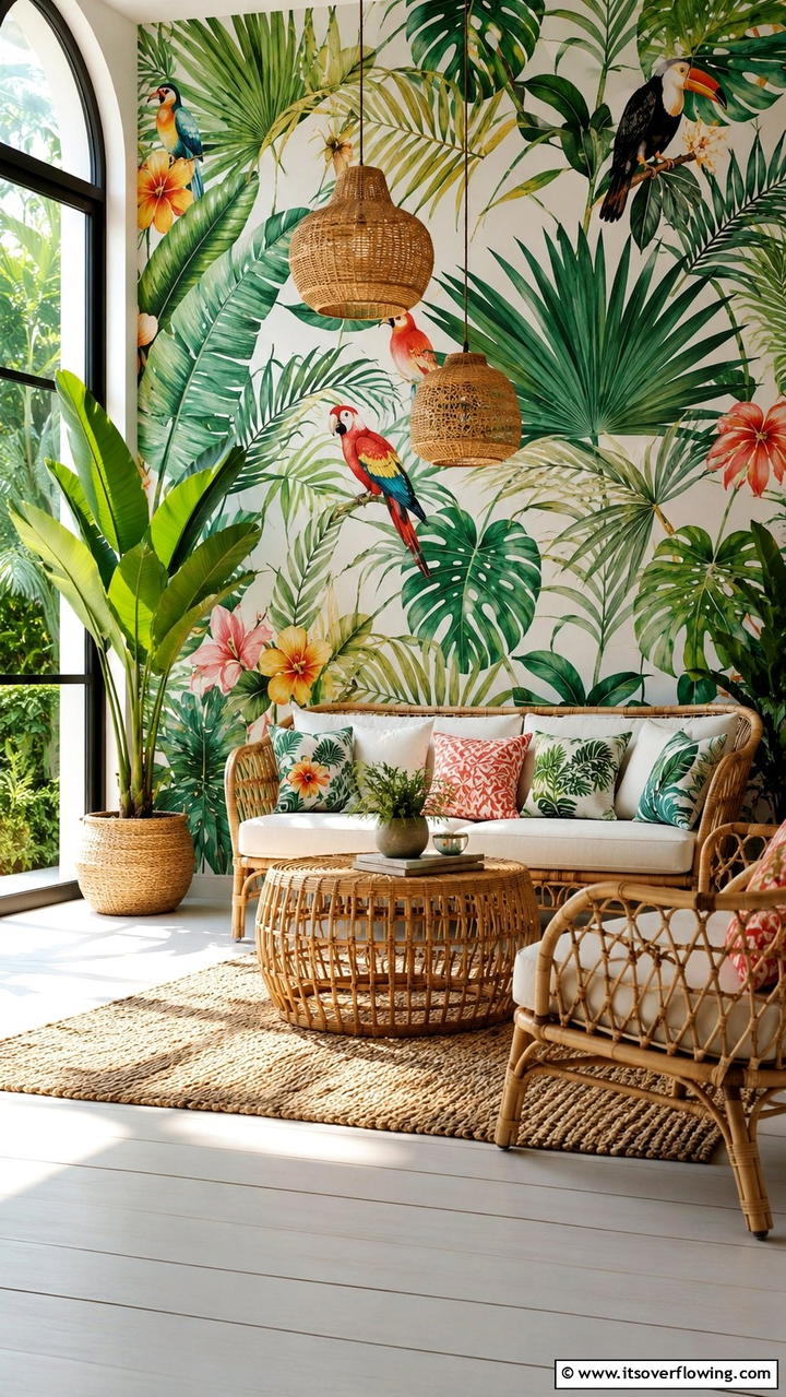 Tropical Oasis Wallpaper - 21 Bold Wallpaper Ideas to Transform Your Interior Walls