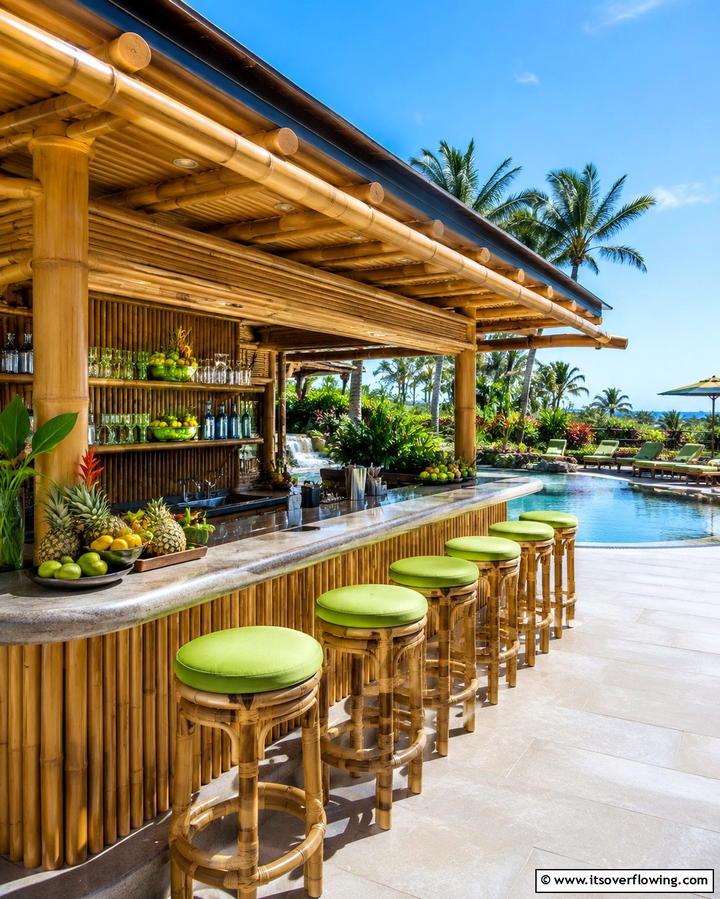 Tropical Outdoor Bar - 25 Tropical Patio Ideas for a Relaxing Outdoor Oasis
