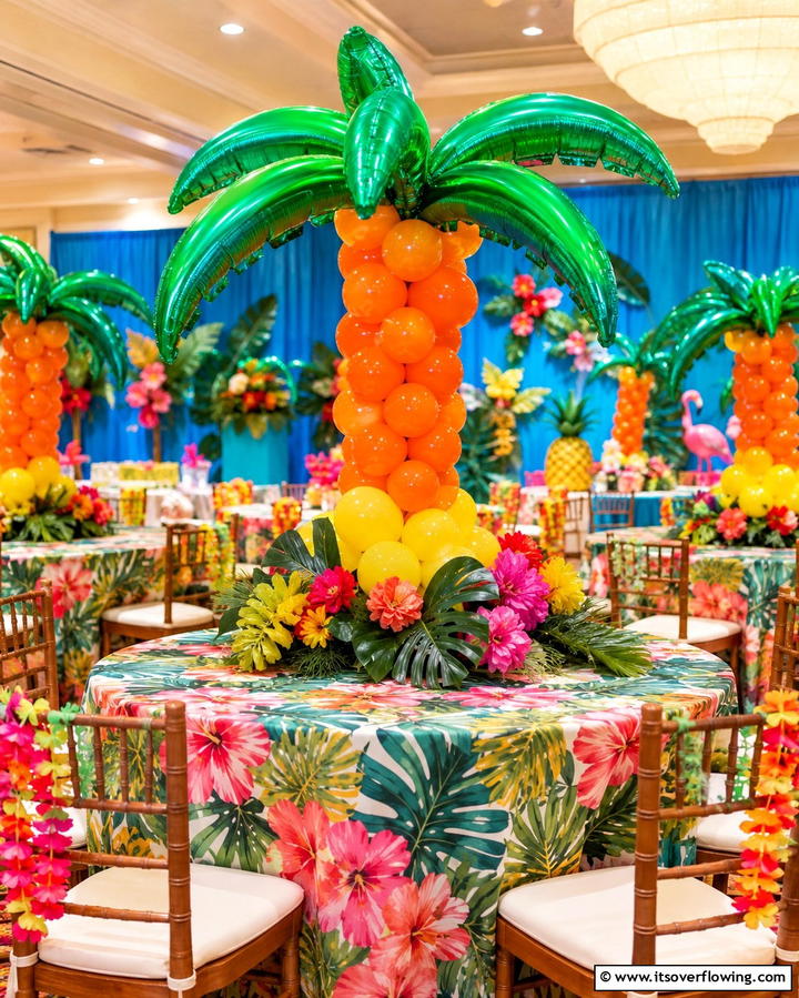 Tropical Palm Paradise - 25 Stunning Balloon Centerpiece Ideas for Any Event
