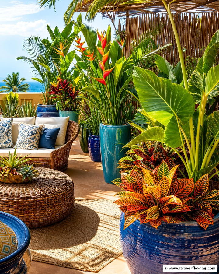 Tropical Paradise Container Garden - 21 Container Garden Ideas for Flexible Planting Solutions