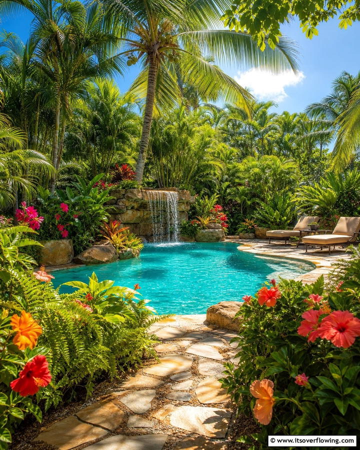 Tropical Paradise Pool Landscaping - 17 Pool Landscaping Ideas for Tropical Backyard Escapes