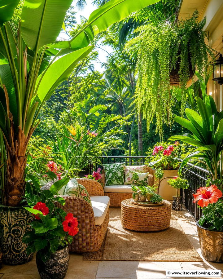 Tropical Paradise - 21 Balcony Garden Ideas to Transform Small Spaces into Green Havens