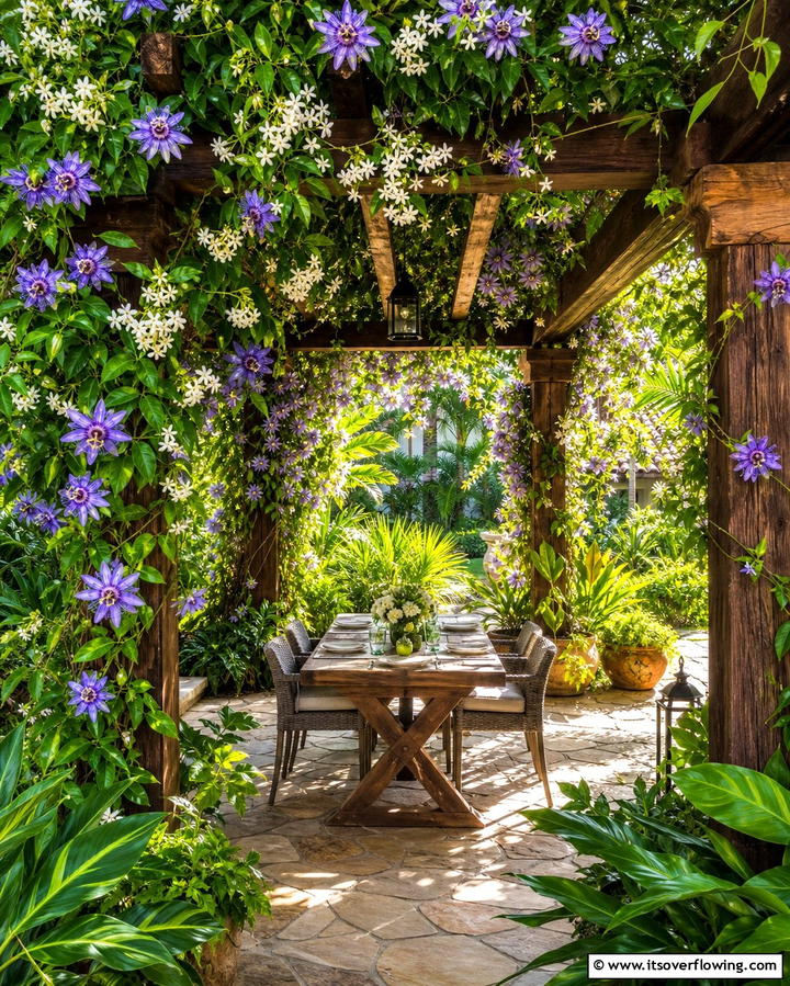 Tropical Pergolas with Vines - 25 Tropical Garden Ideas for a Lush Outdoor Oasis