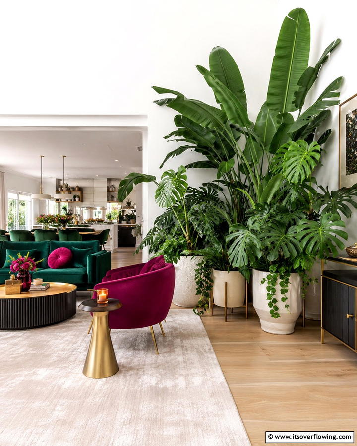 Tropical Plant Corner - 25 Potted Plant Arrangement Ideas for Stylish Decor