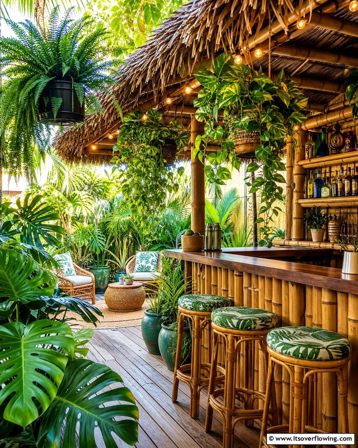 Tropical Plants for Lush Greenery - 20 Tiki Bar Ideas for a Tropical Backyard Oasis