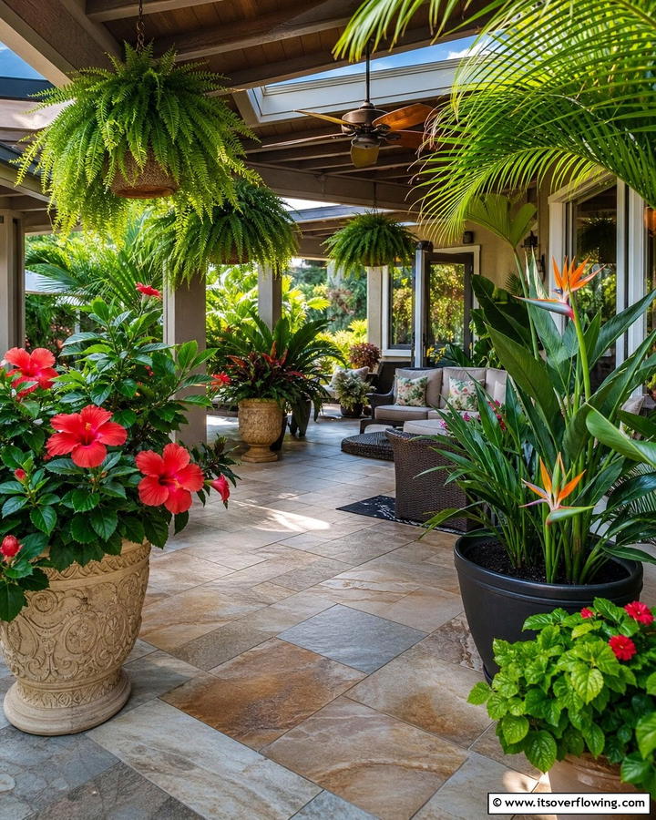 Tropical Plants for a Lush Ambiance - 20 Lanai Porch Ideas- Tropical Outdoor Living