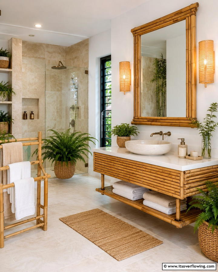 Tropical Plants to Refresh the Space - 25 Tropical Bathroom Ideas for a Spa-like Retreat
